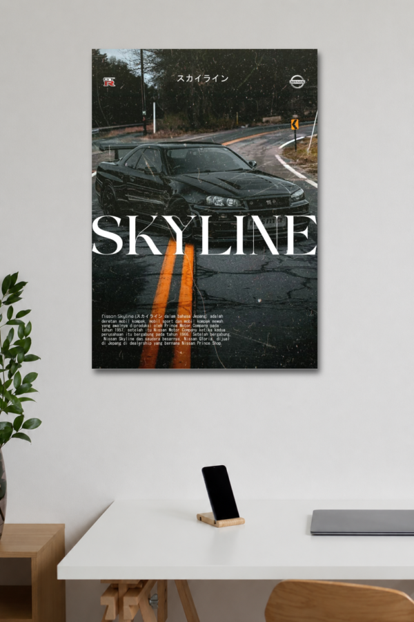 NISSAN SKYLINE GT-R R34 JDM WALL POSTER