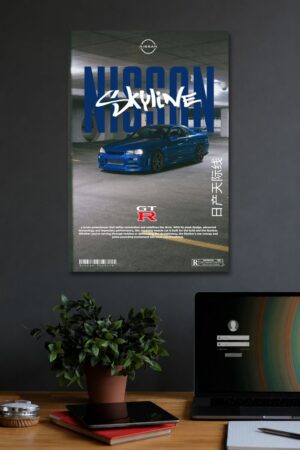 8 NISSAN SKYLINE R34 WALL POSTER